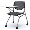 81S1CN FXW0 ルナ ネスティング 肘無 テーブル付 背パッド無 ブラックシェル シルバーフレーム ナイロン双輪 オカムラ(岡村製作所) 07210957