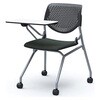 81S1CN FXW5 ルナ ネスティング 肘無 テーブル付 背パッド無 ブラックシェル シルバーフレーム ナイロン双輪 オカムラ(岡村製作所) 07210966