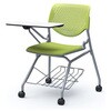 81S1LN FSF5 ルナ ネスティング 肘無 棚付テーブル付 背パッド無 グリーンシェル シルバーフレーム ナイロン双輪 オカムラ(岡村製作所) 07211395