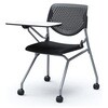 81S1CN PB20 ルナ ネスティング 肘無 テーブル付 背パッド無 ブラックシェル シルバーフレーム ナイロン双輪 オカムラ(岡村製作所) 07213091