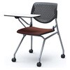 81S1CN FXW6 ルナ ネスティング 肘無 テーブル付 背パッド無 ブラックシェル シルバーフレーム ナイロン双輪 オカムラ(岡村製作所) 07215306