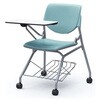 81S1KR PD31 ルナ ネスティング 肘無 棚付テーブル付 背パッド付 セージシェル シルバーフレーム ナイロン双輪 オカムラ(岡村製作所) 07215620