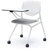 81S1AS FM19 ルナ ネスティング 肘無 テーブル付 背パッド無 ホワイトシェル ホワイトフレーム ナイロン双輪 オカムラ(岡村製作所) 07215690