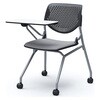 81S1CN FM19 ルナ ネスティング 肘無 テーブル付 背パッド無 ブラックシェル シルバーフレーム ナイロン双輪 オカムラ(岡村製作所) 07215699