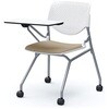 81S1AN FXW2 ルナ ネスティング 肘無 テーブル付 背パッド無 ホワイトシェル シルバーフレーム ナイロン双輪 オカムラ(岡村製作所) 07217388
