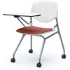 81S1AN FMV2 ルナ ネスティング 肘無 テーブル付 背パッド無 ホワイトシェル シルバーフレーム ナイロン双輪 オカムラ(岡村製作所) 07217711