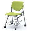 81S1LB PD32 ルナ ネスティング 肘無 棚付 背パッド付 グリーンシェル シルバーフレーム ナイロン双輪 オカムラ(岡村製作所) 07218718