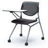 81S1CN FSG2 ルナ ネスティング 肘無 テーブル付 背パッド無 ブラックシェル シルバーフレーム ナイロン双輪 オカムラ(岡村製作所) 07219777
