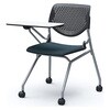 81S1CN FMV0 ルナ ネスティング 肘無 テーブル付 背パッド無 ブラックシェル シルバーフレーム ナイロン双輪 オカムラ(岡村製作所) 07220161