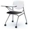 81S1AN FSG2 ルナ ネスティング 肘無 テーブル付 背パッド無 ホワイトシェル シルバーフレーム ナイロン双輪 オカムラ(岡村製作所) 07222017