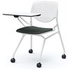 81S1AS FXW5 ルナ ネスティング 肘無 テーブル付 背パッド無 ホワイトシェル ホワイトフレーム ナイロン双輪 オカムラ(岡村製作所) 07222026