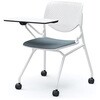 81S1AS FXW9 ルナ ネスティング 肘無 テーブル付 背パッド無 ホワイトシェル ホワイトフレーム ナイロン双輪 オカムラ(岡村製作所) 07222035