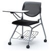 81S1JN PB20 ルナ ネスティング 肘無 棚付テーブル付 背パッド無 ブラックシェル シルバーフレーム ナイロン双輪 オカムラ(岡村製作所) 07222595