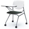 81S1AN FXW5 ルナ ネスティング 肘無 テーブル付 背パッド無 ホワイトシェル シルバーフレーム ナイロン双輪 オカムラ(岡村製作所) 07223855