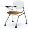81S1AN FXW7 ルナ ネスティング 肘無 テーブル付 背パッド無 ホワイトシェル シルバーフレーム ナイロン双輪 オカムラ(岡村製作所) 07223871