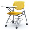 81S1MN PD33 ルナ ネスティング 肘無 棚付テーブル付 背パッド無 イエローシェル シルバーフレーム ナイロン双輪 オカムラ(岡村製作所) 07224571