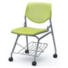 81S1LA PD32 ルナ ネスティング 肘無 棚付 背パッド無 グリーンシェル シルバーフレーム ナイロン双輪 オカムラ(岡村製作所) 07225368