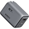 USB充電器 Comet Mix3 67W PD対応 折りたたみ式 [USB-A 1ポート/USB-C 2ポート] グレー AUKEY(オーキー)