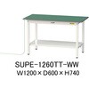 軽量作業台/耐荷重150kg_導電性ゴムマット+アース付き_固定式_全面棚板付き_ワークテーブル150シリーズ 山金工業
