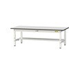 SURAL-1560T-GYW 軽量作業台/耐荷重150kg_高さ調整_半面棚板付き_RoHS2指令対応塩ビシート天板_ワークテーブル150シリーズ 山金工業 09277041