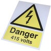 763-1550 RS PRO �댯�x�����x�� Danger 415 Volts �p��� PP�d���v���X�`�b�N ��/�� �d�C �T�C�� RS PRO 09861121