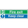 763-1825 ���h�W�� RS PRO Fire exit Keep clear �v���X�`�b�N ��/��/�� �T�C�� RS PRO 09861559