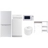 【家電セット】5点セット (6kg洗濯機 106L冷蔵庫 電子レンジ 炊飯器 レンジラック) YAMAZEN(山善)