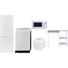 【家電セット】5点セット (8kg洗濯機 173L冷蔵庫 電子レンジ 炊飯器 レンジラック) YAMAZEN(山善)