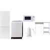 【家電セット】5点セット (8kg洗濯機 173L冷蔵庫 電子レンジ 温調ケトル レンジラック) YAMAZEN(山善)