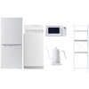 【家電セット】5点セット (6kg洗濯機 106L冷蔵庫 電子レンジ 温調ケトル 家電収納ラック) YAMAZEN(山善)