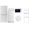 【家電セット】5点セット (6kg洗濯機 106L冷蔵庫 オーブンレンジ 炊飯器 家電収納ラック) YAMAZEN(山善)