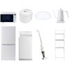 【家電セット】8点セット (106L冷蔵庫 6kg洗濯機 家電収納ラック オーブンレンジ 炊飯器 トースター 電気ケトル)単身赴任 オフィス 事務所 引越し YAMAZEN(山善)