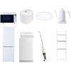 【家電セット】8点セット (157L冷蔵庫 6kg洗濯機 家電収納ラック オーブンレンジ 炊飯器 トースター 電気ケトル)単身赴任 オフィス 事務所 引越し YAMAZEN(山善)
