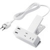 電源タップ 延長コード USB付き 1.5m (コンセント×3 USB A×2) クリップ式 雷ガード ほこり防止シャッター エレコム