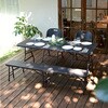 HFT-1876/HFB-1828/HFC-49×2 ウィッカー調 ダイニングテーブル&チェア&ベンチ(4点セット) YAMAZEN(山善) 11509675