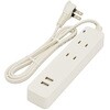 2個口タップ 雷ガード USBポート付き オーム電機