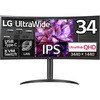34インチ 曲面型ウルトラワイド液晶ディスプレイ(3440x1440/IPS/ノングレア/HDMIx2/DP/TypeC(PD90W)/LAN(RJ45)/スピーカー/チルト/高さ調整) LG