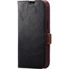 PM-A22APLFYBK iPhone 14 / 13 ケース カバー レザー 手帳型 マグネット スリム スタンド機能付 ステッチ ブラック エレコム 12160647