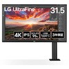 31.5インチ エルゴアームスタンド 液晶ディスプレイ(3840x2160/IPS/アンチグレア/HDMIx2/DP/TypeC(PD60W)/スピーカー/チルト/スイベル/高さ調整/ピボット/3年保証) LG