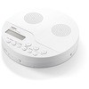 CDプレーヤー コンパクト ポータブル リモコン付属 スピーカー機能付 卓上 イヤホン付属 語学学習 ホワイト ロジテック
