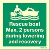 4928 Rescue boat Max.2 persons during lowering and recovery JJ CmSW(LSA Symbols) Maritime Progress 12670108