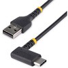 USBケーブル/USB-A - USB-C/USB 2.0/L型  右向き/急速充電 & データ転送/高耐久 アラミド繊維補強/Type-C 充電コード/タイプC L字 コネクター StarTech.com
