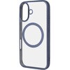 iPhone 16 Like standard MagSafe対応 マグネットアクセサリー対応 衝撃吸収 バンパー マット メタリック ハイブリッドケース / ライトブルー レイ・アウト