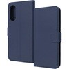 らくらくスマートフォン a / Lite Like standard 耐衝撃 ルーペ付き マグネットベルト シンプル 手帳型レザーケース / ダークネイビー レイ・アウト