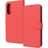 らくらくスマートフォン a / Lite Like standard 耐衝撃 ルーペ付き マグネットベルト シンプル 手帳型レザーケース / レッド レイ・アウト
