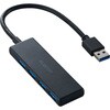 U3H-H042BK/E USBハブ USB3.2(Gen1) 5Gbps 4ポート バスパワー コンパクト 薄型 ケーブル長 15cm 持ち運び 高速転送 エレコム 13137315
