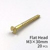 GALLUP(ギャラップ) Brass Products ブラススクリュー フラットヘッド M3×30mm(皿頭)20本パック Brass Products(ブラス・プロダクツ)