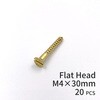 GALLUP(ギャラップ) Brass Products ブラススクリュー フラットヘッド M4×30mm(皿頭)20本パック Brass Products(ブラス・プロダクツ)