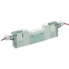 パイロット式5ポート弁 ベース配管 ベース搭載用単体バルブ 3位置ABR接続  DIN端子箱(Pg7) 4GB□49Rシリーズ CKD