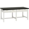 木製実験台・作業台 片面 アジャスタータイプ 棚無 引出し付 ラッチ付タイプ 1500×750×800mm オカムラ(岡村製作所)